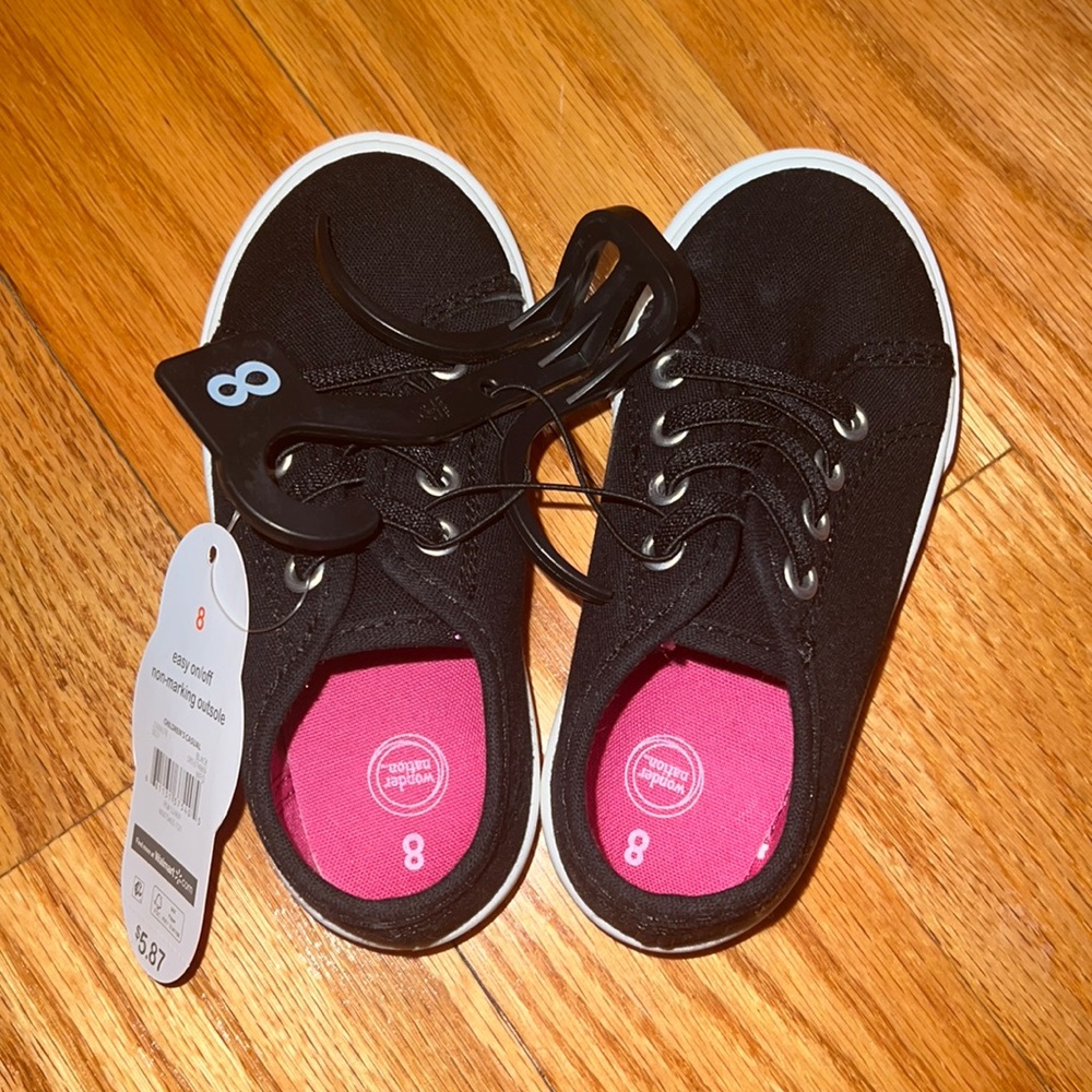 Black wonder nation slip on sneakers